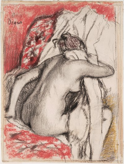 After the Bath: Seated Woman Drying Herself by Edgar Degas